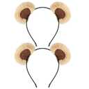 Cute Bear Ears Headband, 2PCS Brown Bear Ears Headbands Party Women's Headbands Face Wash Cosplay Costume Supplies for Theme Party Cosplay Show