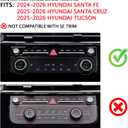 for 20242026 Hyundai Santa Fe, 2025-2026 Santa Cruz & Tucson Accessories (Excludes SE Trim) 4PCS Aluminum Knob Cover Trim Set (Red) for AC & Volume, Interior Upgrade, Knob Protection
