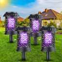 4 Pack 2025 Solar Bug Zapper Mosquito Repellent Outdoor Patio Mosquito Zapper Used to Kill Gnat Small Flying Insect,Mosquito Trap for Yard Garden Farm,Waterproof Bug Lights for Outside