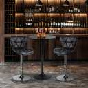 FDW Bistro Pub Table 2 Pack 40 Inch Height Cocktail Table Round Bistro Bar Table for Home and Kitchen Dining, Fixed Height, Black, 2