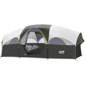 CAMPROS CP 8 Person Camping Tent, Room Divider, Rainfly, Weather Resistant