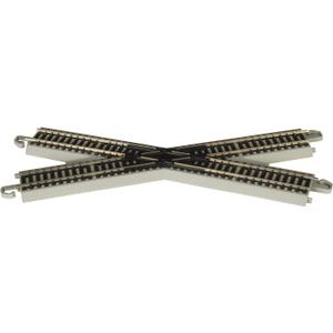 Bachmann Trains - Snap-Fit E-Z TRACK 30 DEGREE CROSSING (1/card) - NICKEL SILVER Rail With Gray Roadbed - HO Scale