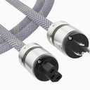Preffair Audio & Video Power Cables Shielded OCC 10 ga. Power Cords with US Plug IEC Connector 125V/15A for Speaker, Subwoofer, Turntable, AMP, DAC. (Rhodium Plated 10 AWG, 1.0M / 3.3 Feet)