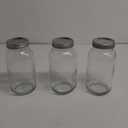 GLING [3 Count 64 oz. Wide-Mouth Glass Mason Jars with Metal Airtight Lids and Bands 2 Quart Large For Preserving, & Meal Prep