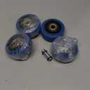 MECCANIXITY 3 Inch Push Cart Wheels Replacement Rubber Rolling Casters Wheel with 3/8" Bore Each Loading Capacity 220 lbs for Furniture Platform Trucks Shopping Cart Shelf, Blue Pack of 4