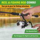 Fiberglass Fishing Pole - Strike Series 78-Inch Collapsible Rod and Spinning Reel Combo, EVA Handle, Pre-Spooled Reel, Fishing Gear for Catching Walleye, Bass, Trout, and More by Wakeman