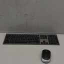 Wireless Keyboard and Mouse Combo - Full Size Slim Thin Wireless Keyboard Mouse with Numeric Keypad 2.4G Stable Connection Adjustable DPI (Grey & Black)
