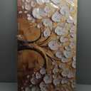 Large Wall Art for Living Room Bedroom Office Tree Art Wall Decor Gold Artwork Tree of Life Wall Art White Flower Framed Wall Decor Modern Canvas Prints 20x40