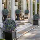 HyeFlora 26'' Artificial Topiary Boxwood Ball Trees with Lavender 2 Pack Fake Plants for Outdoor Indoor Artificial Shrubs with Ground Spike UV Resistant Fake Bushes for Front Porch Garden (Purple)