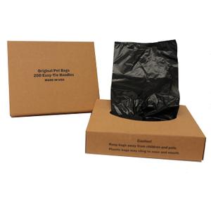 Originalpetbags Easy Open & Easy tie-Handle 15" Long, Strong Leak-Proof Poop Bags, Dog Waste Bags, Made in USA (not on Rolls) (1 Count (Pack of 400), Black)