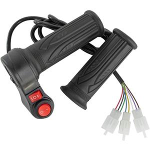 Electric Twist Throttle Grips, Electric Scooter Three Speed Throttle Handlebar, LED Battery Voltage Display Electric Bike Throttle Accelerator Aluminium Speed Control