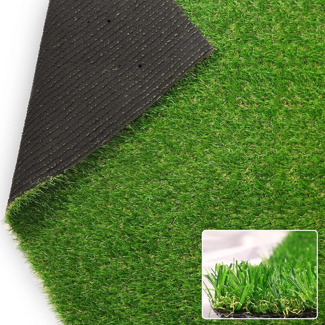 Weidear 0.8 inch Artificial Grass, 3 ft x 5 ft Realistic Turf, Indoor Outdoor Artificial Synthetic Grass Rug, Fake Grass Carpet Patio Mat for Dogs Pets/Garden Lawn Landscape, Customized