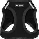 Best Pet Supplies Voyager Step-in Air Harness - All Weather Mesh, Reflective, No Pull Harness for Dogs, Cats - Secure with Hook & Loop Fastener, Buckle, Double D-Rings - Black, S