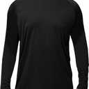 Long Sleeve Shirts for Men - Quick Dry Moisture Wicking UV UPF Sun Protection T-Shirts for Fishing Workout Swim (Black, XL)