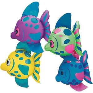 Fun Express Mini Inflatable Fish (Set of 12) sea Themed Party Decorations - VBS Vacation Bible School Supplies/Decor