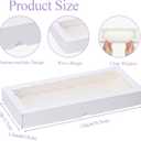 50pcs 12x5x1.5Inches White Bakery Boxes with Window Cookies Boxes Chocolate Truffle Boxes Macaron Boxes Cakesickle Boxes Browines Treat Boxes for Christmas Valentine's Easter Mother's Day