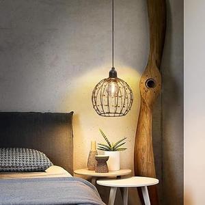 3X Battery Operated Pendant Lights Kitchen Island Outdoor Chandelier for Gazebo Hanging Lamp with Remote Timer LED Bulbs Metal Globe Ball Shade Ceiling Drop Lantern for Bedroom Corner Porch