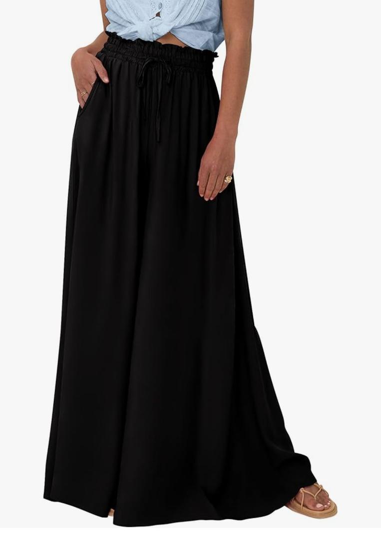 BTFBM Women Casual High Waist Wide Leg Pants 2026 Spring Summer Long Palazzo Pants Pocket Lounge Beach Vacation Clothes, XXL