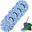 [5 Pack]Mop Heads Replacements, Spin Mop Replacement Head Deep Cleaning Machine Washable and Easy Replace,Spin Mop Refill Replacement Head 100% Microfiber,Mop Head Compatible with RinseClea