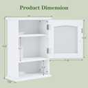 VECELO Bathroom Wall Cabinet with Mirror, Small Medicine Cabinets with Door, Wood Adjustable Shelf, 14.7 x 19.8 x 7.1 Inches, White