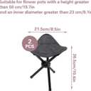 2 PCS Plant Risers for Inside Pots, Folding Tripod Planter Lift Inserts, Black Planter Fillers for Large Pots, Camping Chairs, 9" x 9" x 11"