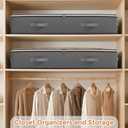 Budding Joy 90L Under Bed Storage Containers, Closet Organizers and Storage Bins, Foldable Underbed Storage Bags for Linen Sheets, Blanket, Clothing, Comforter, Sweaters, Pillows, Wrapping Paper, Grey