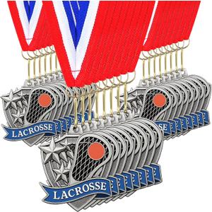 Tondiamo 24/48 Pcs Award Medals Bulk Gold Medals Bulk with Neck Ribbons 2 Inch Metal Award Trophies for Sports Party Team Tournaments Match Participation Winner Prizes Gift