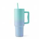 Trek Tumbler with Handle and Straw Lid | Cup Holder Friendly Insulated Stainless Steel Travel Mug | Ice Melt