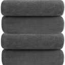 YTYC Towels,29x59 Inches Extra Large Bath Towels for Bathroom Super Soft Quick Dry Light Weight Waffle Microfiber Shower Towels 80% Polyester 20% Nylon (Charcoal,4 Piece)