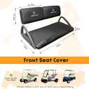 Golf Cart Seat Covers with Pockets for Club Car DS Pre-2000 Front Standard Seat Cushion,Cooling Mesh Fabric and Vinyl Leather Club Car Seat Covers,No Stapler Needed Replacement Front Seat Cover(Black)