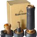 Brass Hose Nozzle, Adjustable Twist hose Sprayer, High Pressure Hose Nozzle with On-Off Valve, Leakproof Operation 3/4" Connector, Jet Sweeper Nozzle for Patio and Pet, Car Washing, 3 Pack