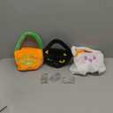 3 Pcs Halloween Baskets Plush Glow in The Dark Candy Bucket Bag Toys Ghost Pumpkin Black Cat Glow Candy Tote Plush Toy for Halloween Party Favors Gifts