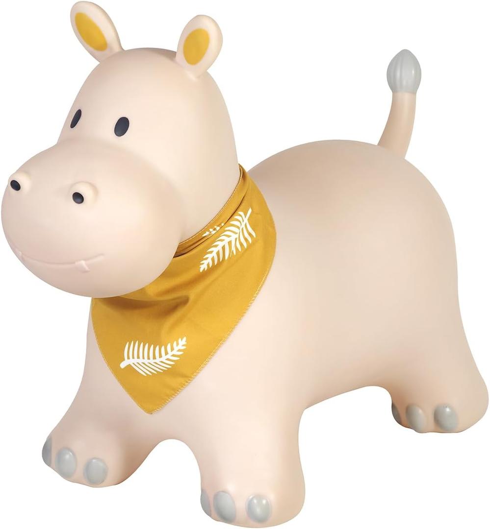 Kindsgut Bouncy Animal Hopper Inflatable Bouncing Ride-On Toy for Kids & Toddlers Age 2+, Designed in Germany, Indoor & Outdoor, Hippo
