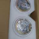 2 Pack Brass Gold Ceramic Semi Flush Mount Ceiling Lights Vintage Gold Hallway Light Fixtures, Mid Century Modern Small Ceiling Mount Lamp Light Fixture for Kitchen Laundry Room Entryway Foyer