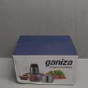 GANIZA Food Processors, Electric Food Chopper with Meat Grinder & Vegetable Chopper - 2 Bowls (8 Cup+8 Cup) with Powerful 450W Copper Motor - Includes 2 Sets of Bi-Level Blades for Fruits/Meat/Nuts (Black)