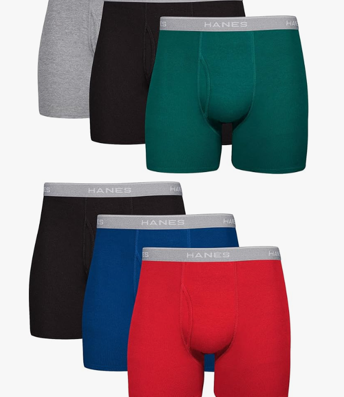Hanes mens Underwear Boxer Briefs Pack, Cool & Breathable Cotton Moisture-wicking Underwear for Men, No Ride Up, Medium