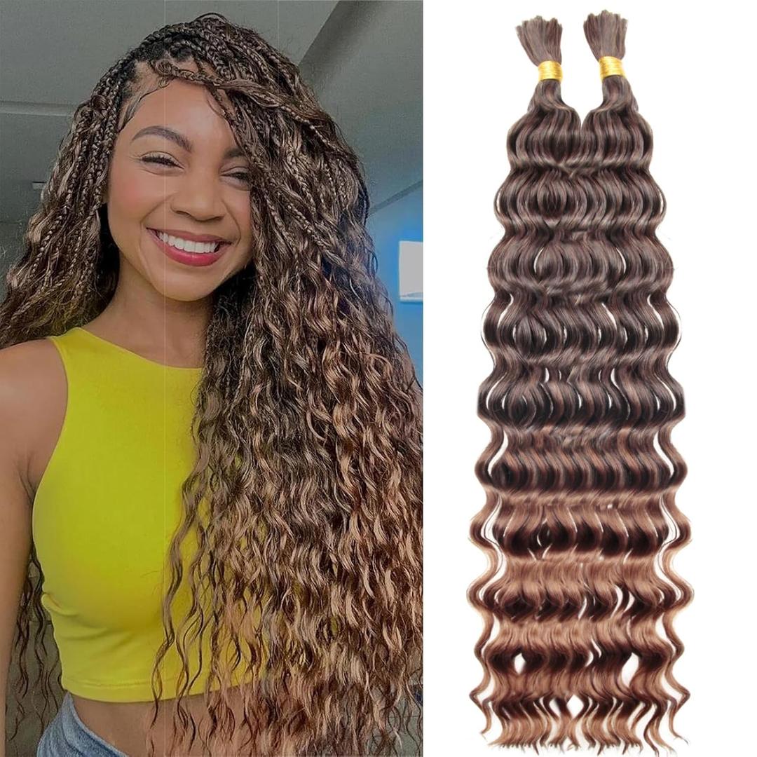 2 x SUYIAPIY Boho Braiding Hair - Deep Wave, Wet & Wavy, 80g, 18 inch (1B/30#, Deep Water Wave, Curly)
