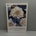 TrhjumpQx William Morris Wall Art William Morris Poster Blue floral art William Morris Prints Exhibition Print Posters Vintage Wall Art Poster for Living Room Bedroom 16x24inch Framed (16L" x 24W")