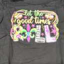 Mardi Gras Shirts for Women Let The Good Times Roll Shirt Carnival Graphic Tee Funny Short Sleeve Tops Black