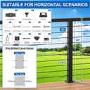 4-8FT Complete Set 36" Cable Railing Post Kit(35"x2"x2"), 3pcs Stainless Steel Black Flat Top Surface Mount Level Posts, 1/8" Wire Rope(No Handrail), Swageless Cable Railing System Kit,MY07-LP