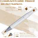 61 Alcohol Markers,With Bleeding-Proof Drawing Mat,Dual Tips Art Markers for Coloring,Sketching,Card Making and DIY Patinting- Perfect for Painting Enthusiast -Refillable