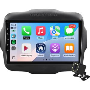 9 Inch IPS Touchscreen Android 14 Car Stereo for Jeep Renegade 2015-2020 with Wireless CarPlay & Android Auto 2+32GB Car Radio, Support WiFi 6, Bluetooth,5.4, Backup Camera, SWC