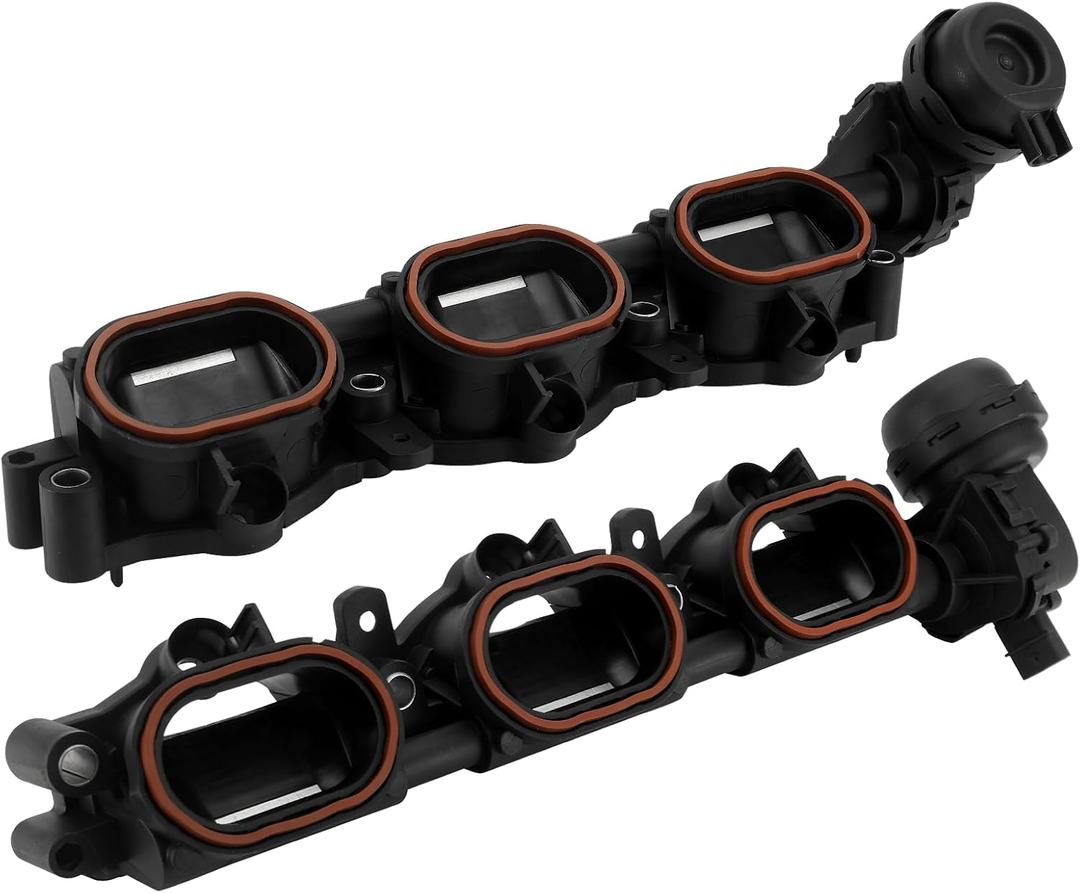 AULINK 2PCS 06E133110AT+06E133109AN Left & Right Engine Intake Manifolds Compatible with 2013-2019 Audi A6 A7 A8 Q7 3.0L V6, Replaces 06E133110BC 06E133110AN 06E133109AT 06E133109BC