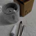 Compact Toilet Brush & Holder, Stainless Steel Handle, Space Saving for Storage, Deep Cleaning, Drip-Proof, Easy to Assemble, Nylon Bristles, White & Grey (1 Pack)