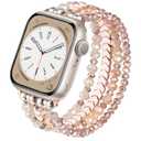 MOFREE Beaded Bracelet Apple Watch Band for Women 38mm 40mm 41mm 42mm, Elastic Stretch Women Strap Bands Compatible with iWatch Series 11/10/9/8/7/SE/6/5/4/3/2/1, Rose Gold for 5.3''-6.2'' Wrists