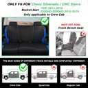 For Chevy Silverado GMC Sierra Waterproof Seat Covers, Crew Cab 1500 2014-2018, 2500HD 3500 HD 2015-2019, Truck Protectors Accessories Full Set, Black Blue