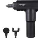 Vivitar - Vivaspa Deep Tissue Massage Gun, Cordless Handheld Percussion Massager with LCD Display, 4 Massage Heads, 6 Speed Levels for Muscle Recovery (Black)