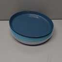 10 Inch Plastic Dinner Plates Set of 8, Wheat Straw Plates Reusable & Unbreakable, Non-Toxic Microwave Safe Plates for Camping, Daily Use, BPA-Free Dishwasher Safe Plate Set