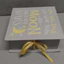 Votum Baby Keepsake Box for Treasured Memories, Moon & Stars - Lightweight, Handcrafted Baby Boxes with 9 Labeled Compartments for First Memories - Gender Neutral Baby Shower Gifts for Girls, Boys