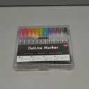 ZMPDJG 8/12/24/36/48 Colors Double Line Outline Art Pen Marker Pen, Shimmer Outline Marker for DIY Card Making, Easter Egg, Doodling Crafts, Double Line Pens (36 Counts)